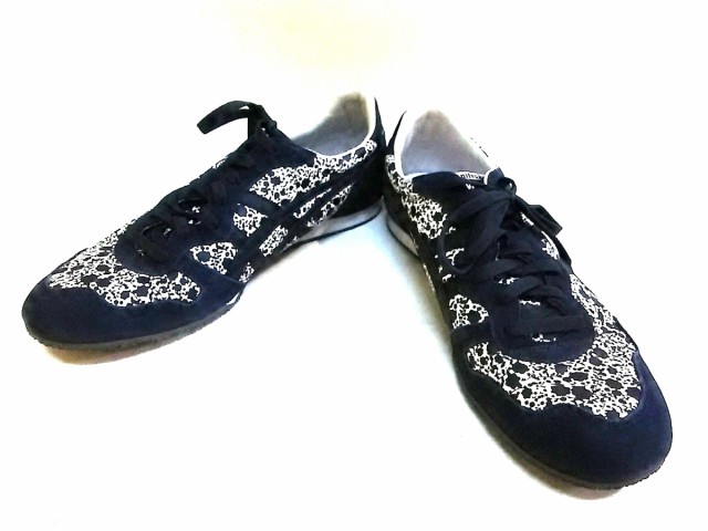 アシックス オニツカタイガー Asics Onitsuka Tiger スニーカー メンズ ネイビー 白 花柄 化学繊維 スエード 合皮 中古 0312の通販はau Wowma ワウマ ブランディア Au Wowma 店 商品ロットナンバー