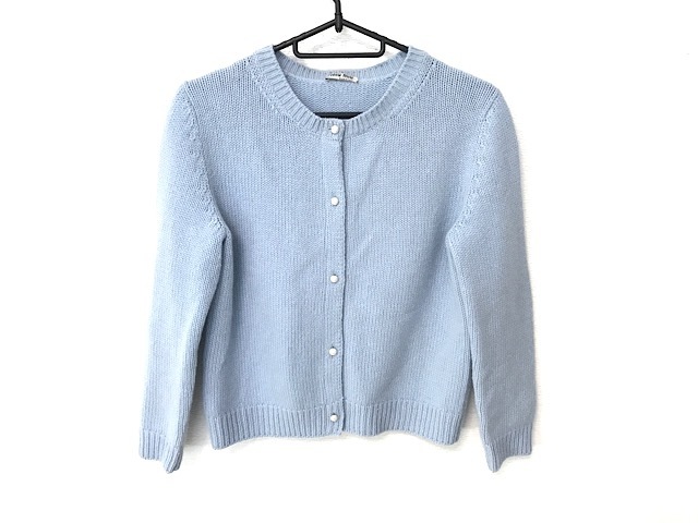 ミュウミュウ Miumiu カーディガン レディース ライトブルー カシミヤ 中古 0310の通販はau Wowma ワウマ ブランディア Au Wowma 店 商品ロットナンバー