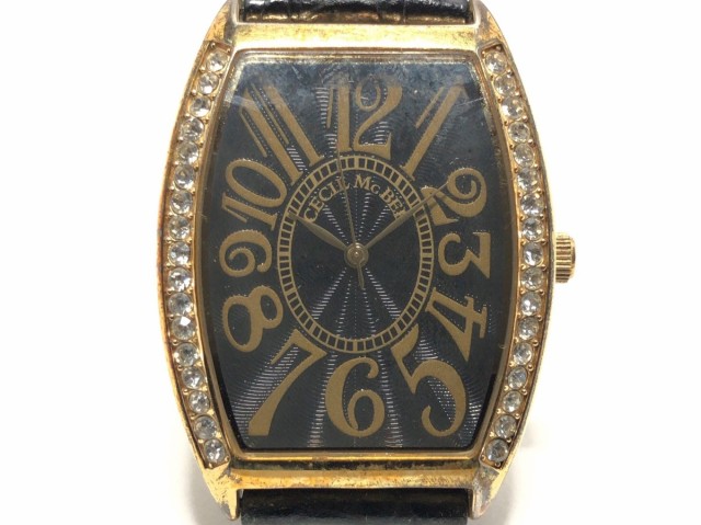 セシルマクビー Cecilmcbee 腕時計 レディース ラインストーン 黒 中古 0415の通販はau Wowma ワウマ ブランディア Au Wowma 店 商品ロットナンバー