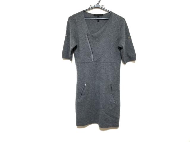 ビーシービージーマックスアズリア bgmaxazria ワンピース サイズm レディース 美品 グレー ニット ジップアップ