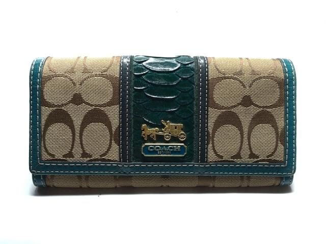 新品 Coach コーチ 花柄 シグネチャー レザー 長財布 メルカリ