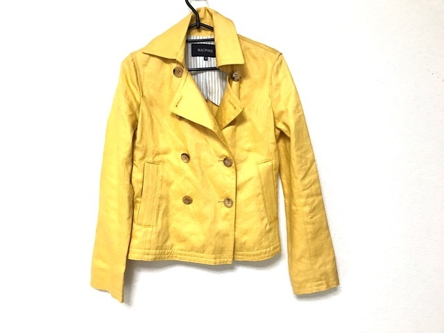 マカフィー Macphee コート サイズ38 M レディース イエロー ショート丈 春 秋物 中古 0605