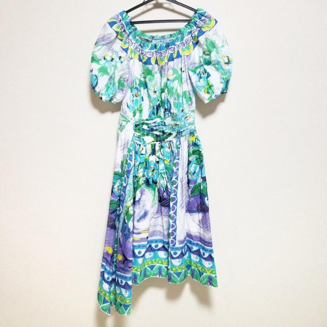 最新入荷 Prada プラダ ワンピース グリーン ブルー マルチ 中古 美品 レディース M サイズ40 その他ワンピース Lyrebirdcricket Com Au