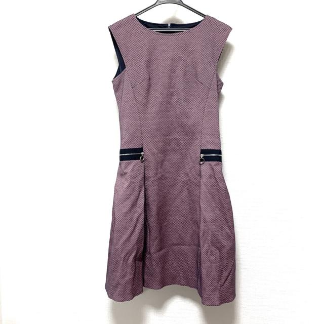 リアルサープラス ルネ Rene ワンピース サイズ36 S レディース 美品 ピンク ネイビー クルーネック ノースリーブ ロング 再入荷1番人気 Www Iacymperu Org