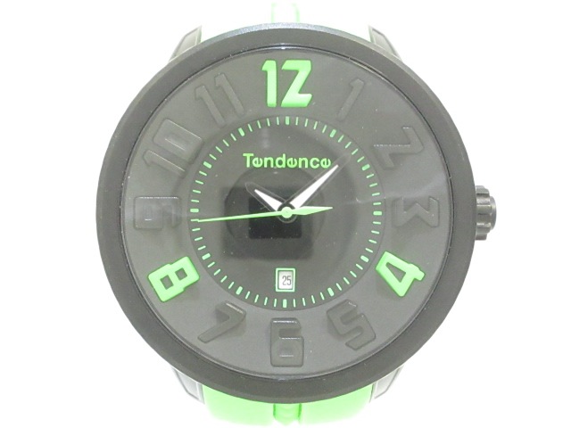 テンデンス Tendence 腕時計 美品 F04b メンズ ライトグリーン 黒1218 Ammerswilkultur Ch