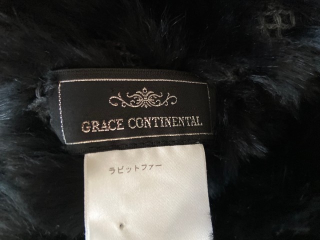 グレースコンチネンタル GRACE CONTINENTAL ストール(ショール) F レディース - 黒 ラビット(ラパン)【中古