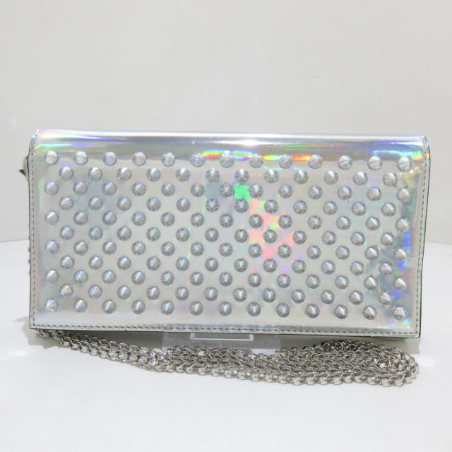 売れ筋 クリスチャンルブタン 財布 レディース Boudoir Chain Wallet s115 シルバー チェーンウォレット スタッズ Cdsdp Org