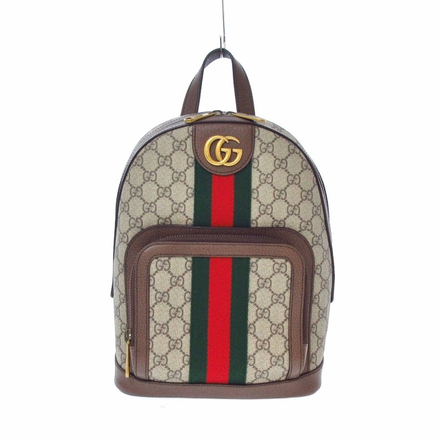 グッチ GUCCI リュックサック レディース 美品 オフィディア GGスモール バックパック 547965 ベージュ×ブラウン【中古】20220723