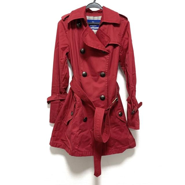 激安通販 バーバリーブルーレーベル トレンチコート Burberry Blue マーケット Label トレンチコート サイズ38 M レディース Burberry レッド 長袖 春 秋 迫町 ee28 Jycomputers Net