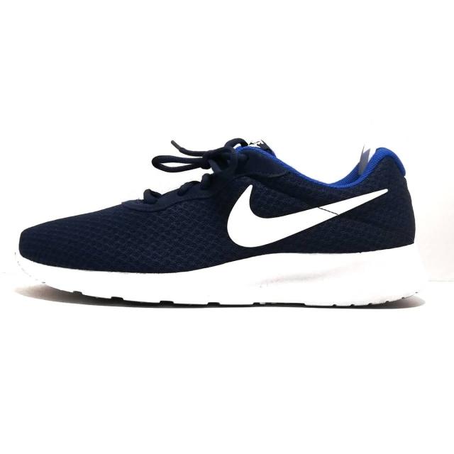ナイキ 美品 Nike スニーカー 28 5 メンズ 美品 タンジュン 414 ダークネイビー 白 ブルー 化学繊維 中