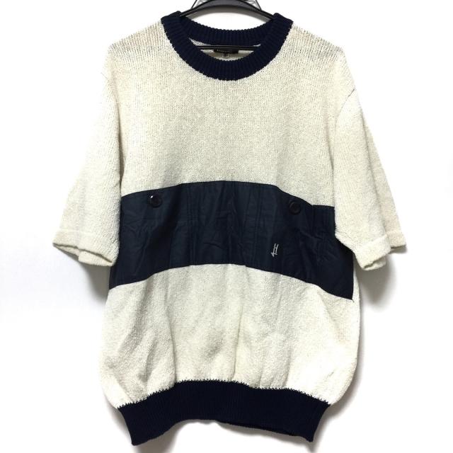 数量は多 ヘルノ Herno 半袖セーター サイズ48 M メンズ アイボリー ネイビー 期間限定価格 Farmerscentre Com Ng