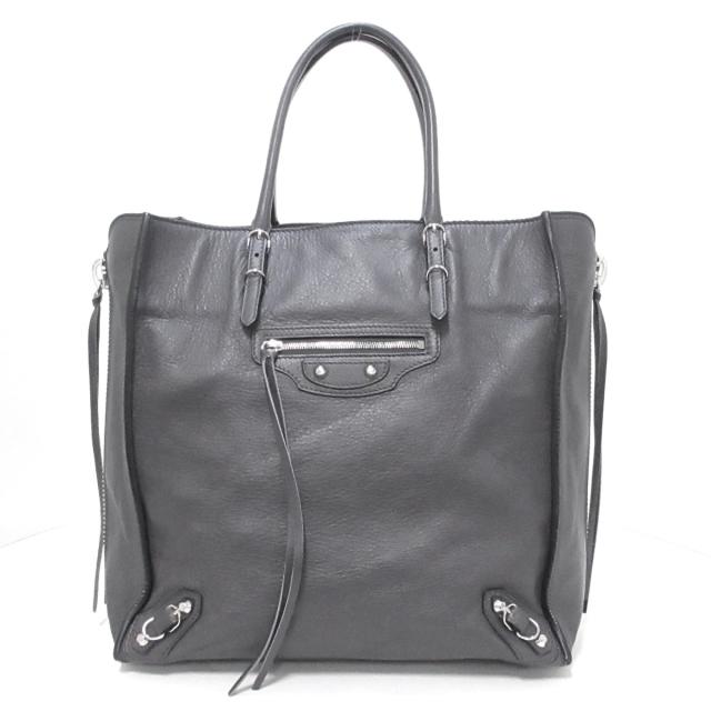 テレビショッピング通販王国 バレンシアガ Balenciaga トートバッグ レディース ペーパーa5 ダークグレー レザー Www