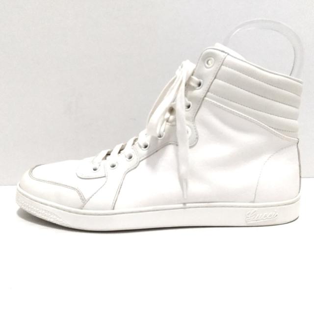 グッチ Gucci スニーカー 8 1 2 メンズ インプリメ 白 アイボリー ハイカット Pvc 塩化ビニール