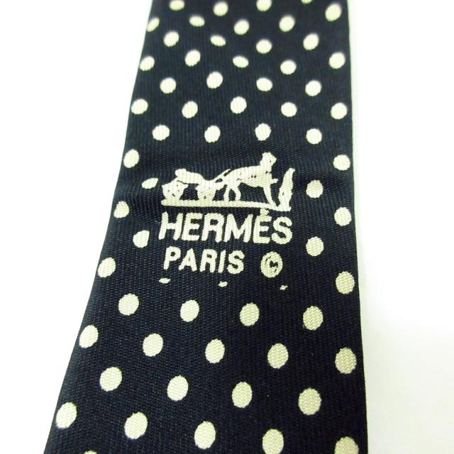 オープニング大放出セール エルメス HERMES メンズ 黒×白 ドット柄