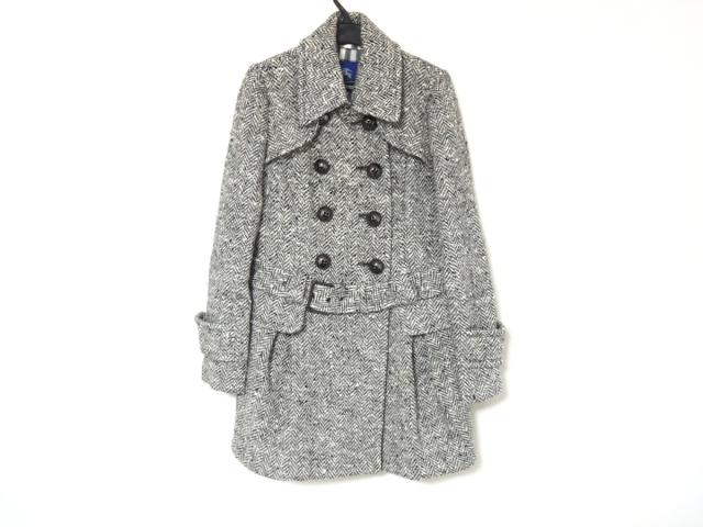 代引不可 バーバリーブルーレーベル Burberry Blue Label コート サイズ38 M レディース グレー アイボリー 冬物 2101 最安 Cerqualandi It