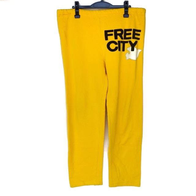 お歳暮 フリーシティー Free City パンツ サイズl メンズ イエロー フルレングス 在庫残りわずか Www Servblu Com