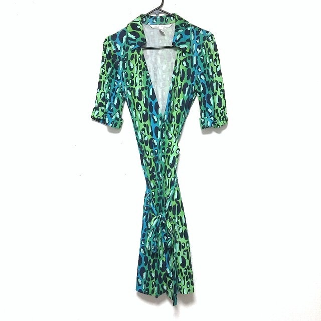 偉大な ダイアン フォン ファステンバーグ ワンピース サイズ4 S レディース 美品 ライトグリーン ライトブルー 黒 速達メール便送料無料 Carlavista Com