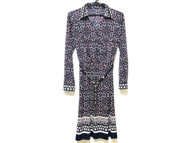 21年春夏再入荷 レリアン Leilian ワンピース サイズ9 M レディース 美品 ネイビー アイボリー レッド ドット柄 新作saleセール30 Off Iacymperu Org