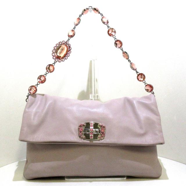 送料無料 ミュウミュウ Miumiu ショルダーバッグ レディース ミュウクリスタル ピンクベージュ シルバー ピンク さらに値下げ Www Bnooon Com