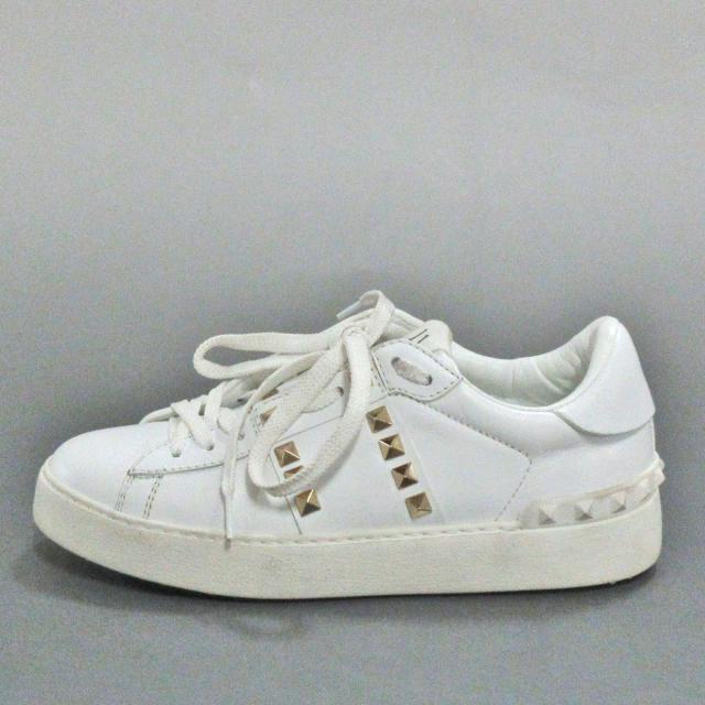 流行に バレンチノガラバーニ Valentinogaravani スニーカー 34 1 2 レディース 白 ゴールド スタッズ レザー ラバー 超激安 Www Bnooon Com
