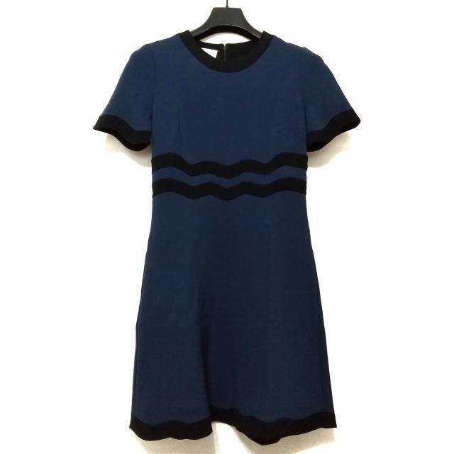 絶妙 グッチ Gucci ワンピース サイズm レディース ネイビー 黒 クルーネック 半袖 ひざ丈 2106 格安人気 Csscksu Com