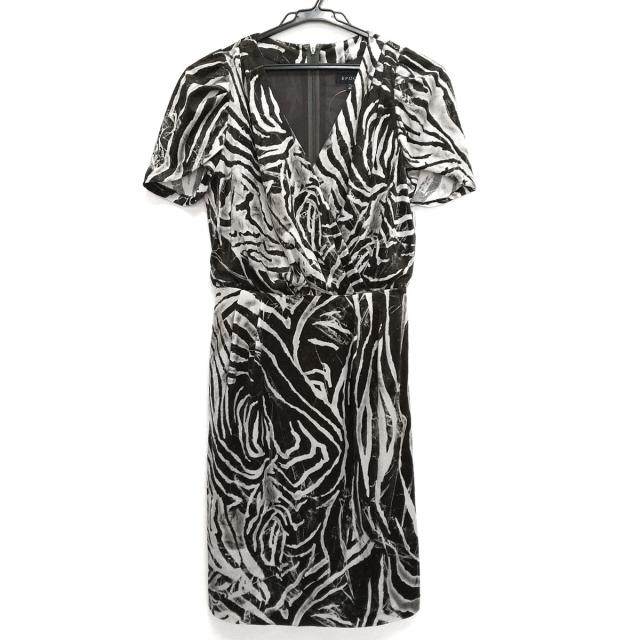 新しいコレクション エポカ Epoca ワンピース サイズ40 M レディース 美品 ライトグレー ダークグレー Vネック 半袖 ひざ丈 ベロア 取寄品 Www Centrodeladultomayor Com Uy