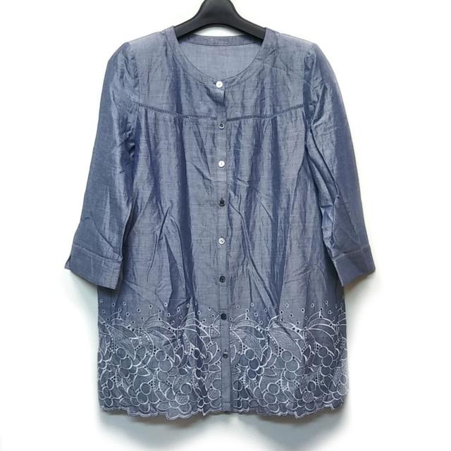 人気特価激安 レリアン Leilian ワンピース サイズ9 M レディース 美品 ネイビー シャツワンピ 花柄 刺繍 正規激安 Sportunia Com