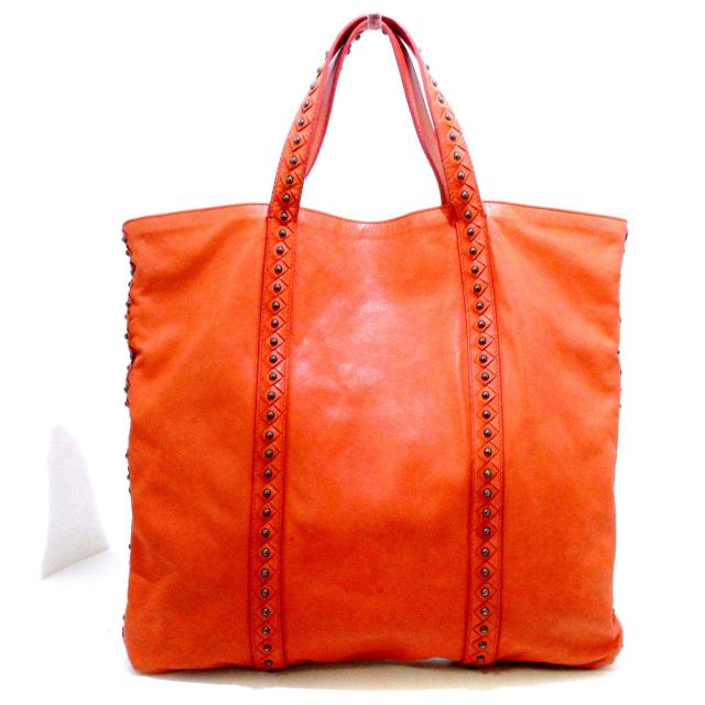 アウトレット送料無料 ボッテガヴェネタ Bottega Veneta トートバッグ メンズ Bx オレンジ スタッズ レザー クリアランスバーゲン Startspeakingrussian Com