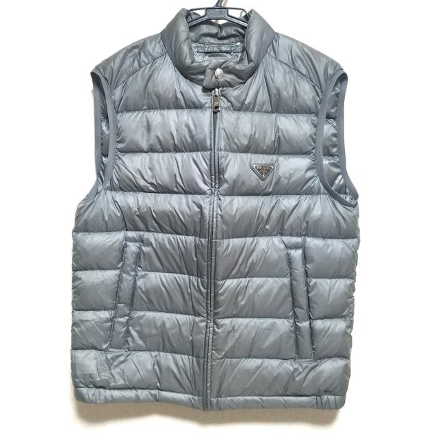 高速配送 プラダスポーツ Prada Sport ダウンベスト サイズ48 M メンズ グレー 秋 冬 2106 21新作 Icctower Mn