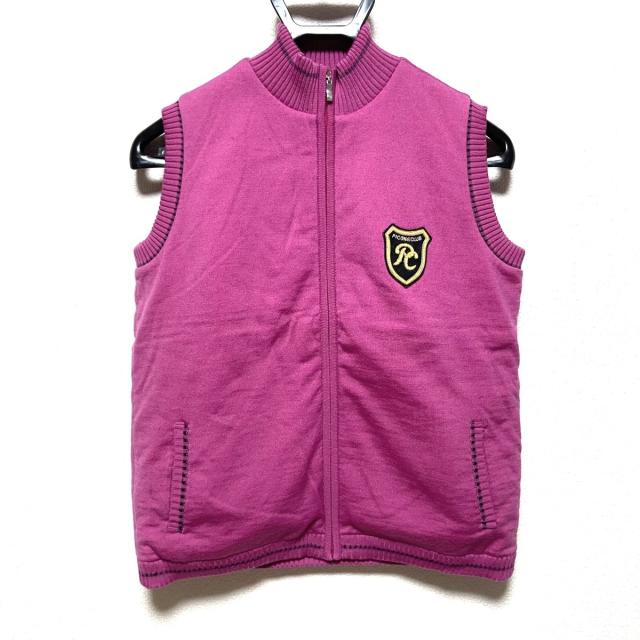 予約販売品 ピッコーネ Picone ダウンベスト サイズ1 S レディース ピンク ニット ウール ワッペン ジップアップ 春 秋 再入荷1番人気 R Ma Net