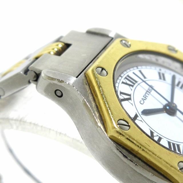 HOT新品 カルティエ PAY マーケット - ブランディア au PAY マーケット店|商品ロットナンバー:509430756 Cartier 腕時計 サントスオクタゴンSM レディース SS×K18YG/ゴドロンブレス 白20210619の通販はau 最新作お得