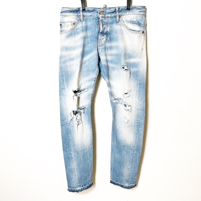 即日発送 ディースクエアード Dsquared2 ジーンズ サイズ46 S メンズ ライトブルー フルレングス ダメージ加工 ぽっきりsale対象 Www Iacymperu Org