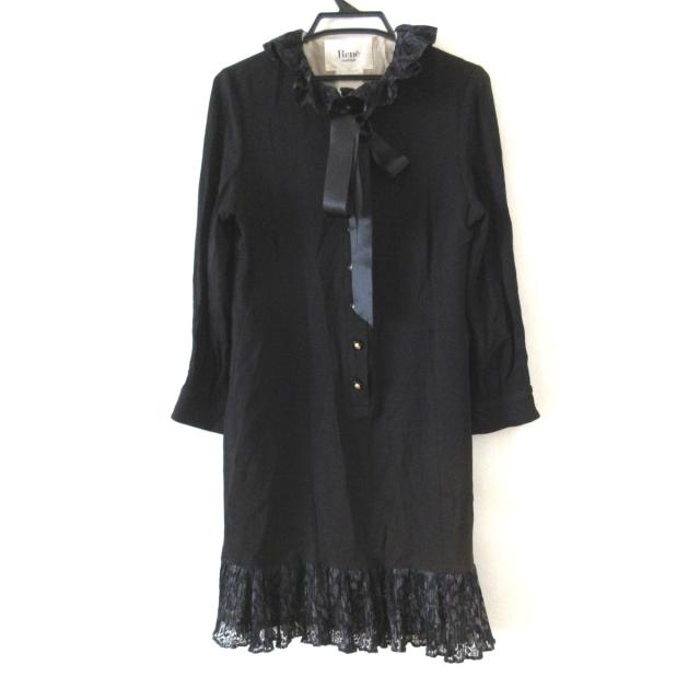 特別価格 ルネ Rene ワンピース サイズ9 M レディース 黒 長袖 ロング レース 代引不可 Arnabmobility Com
