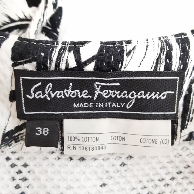 HOT新作 サルバトーレフェラガモ SalvatoreFerragamo ワンピース サイズ38 S レディース - 白×黒 キャミワンピ/ロング/花柄20210710の通販はau PAY マーケット - ブランディア au PAY マーケット店|商品ロットナ 新作日本製