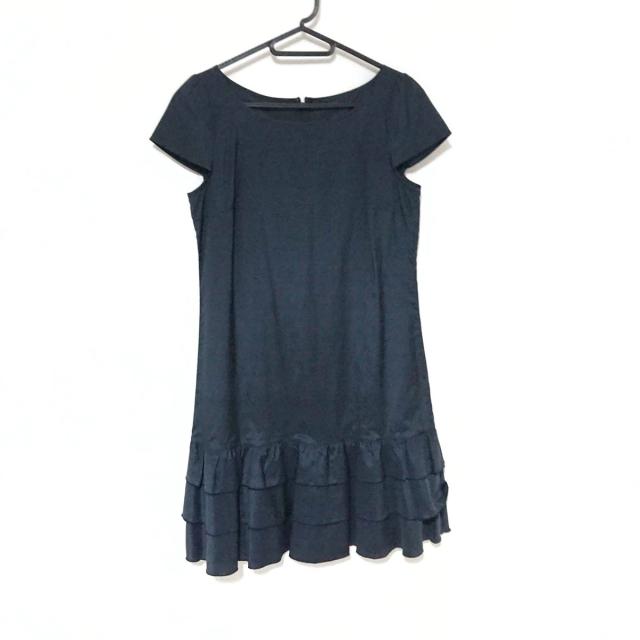 特別送料無料 アナイ Anayi ワンピース サイズ36 S レディース 美品 ダークネイビー フリル ティアード インナーワンピース付き 60 Off Teammedellin Co