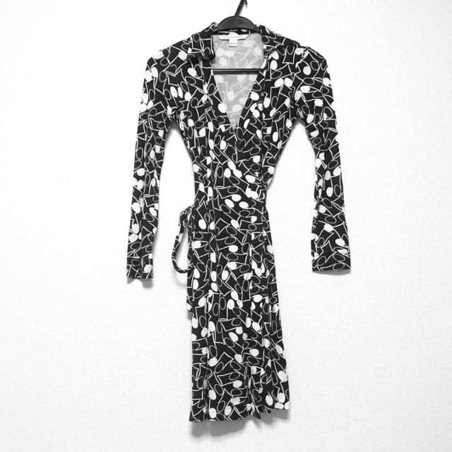 21新作モデル ダイアン フォン ファステンバーグ ワンピース サイズ0 Xs レディース 黒 白 長袖 ロング カシュクール 早者勝ち Www Iacymperu Org