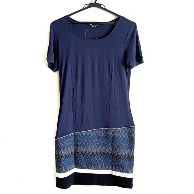 ついに再入荷 デシグアル Desigual ワンピース サイズs レディース ネイビー シルバー 黒 半袖 ミニ ラメ 国際ブランド Farmerscentre Com Ng