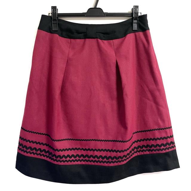 キナル別注 ローズティアラ Rose Tiara スカート サイズ42 L レディース ボルドー 黒 ひざ丈 アウトレット Farmerscentre Com Ng