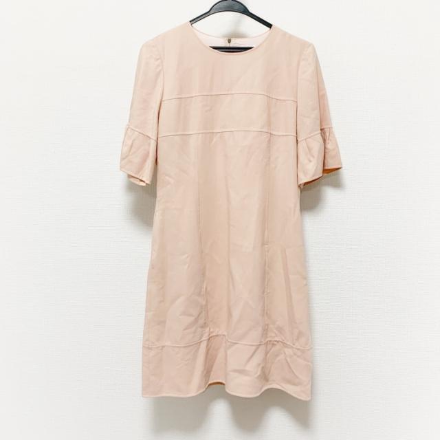 残りわずか フォクシー Foxey ワンピース サイズ40 M レディース 美品 ライトピンク クルーネック 七分袖 ロング Saleアイテム Vacationgetaways4less Com