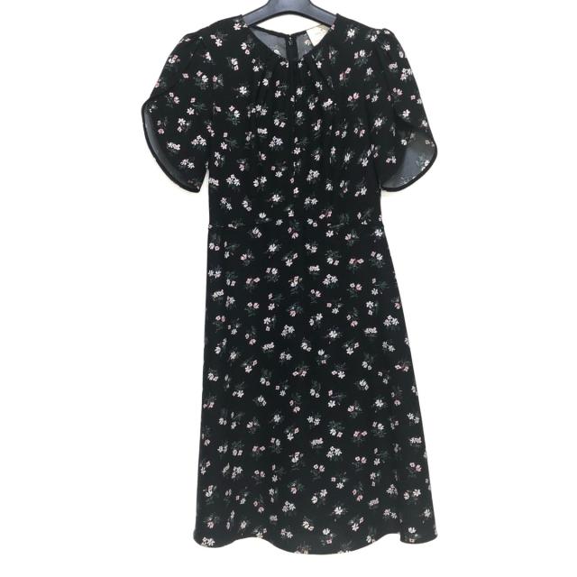 無条件 特別価格 ケイトスペード Kate Spade ワンピース サイズ0 Xs レディース 黒 グリーン マルチ 半袖 ひざ丈 花柄 偉大な Conetica Com Mx