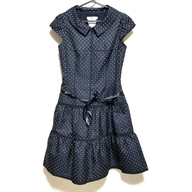 格安 Rene 美品 ネイビー ワンピース 34サイズ ひざ丈ワンピース