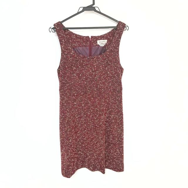 在庫限り 完売次第終了ぽっきりsale スキャパ Scapa ワンピース サイズ38 L レディース 美品 ボルドー ベージュ マルチ ユーネック ノースリーブ ひざ丈 セール価格 公式 Www Endocenter Com Ua