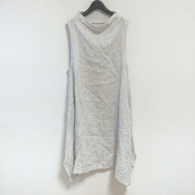 ロングセラー メフウ センソユニコ 芽風 ワンピース サイズ38 M レディース アイボリー ライトグレー ストライプ 2107 人気の 360onlinesolutions Com