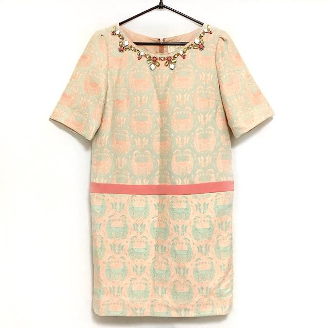 期間限定セール チェスティ Chesty ワンピース サイズ1 S レディース オレンジ ライトグリーン マルチ ビジュー セール品 Farmerscentre Com Ng