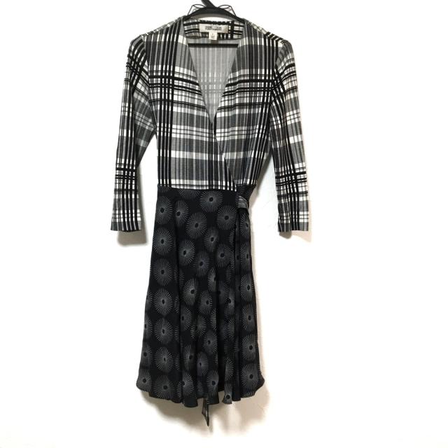 代引不可 ダイアン フォン ファステンバーグ Diane Von Furstenberg Dvf ワンピース サイズ4 S レディース 美品 黒 白 21年春夏再販 Plexr Az