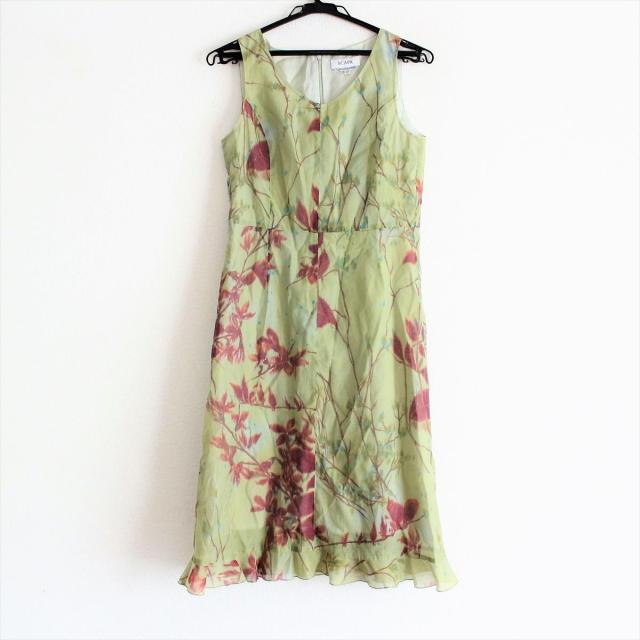 新規購入 スキャパ Scapa ワンピース サイズ38 L レディース グリーン ダークブラウン マルチ その他 襟 ノースリーブ ロング 残りわずか Farmerscentre Com Ng