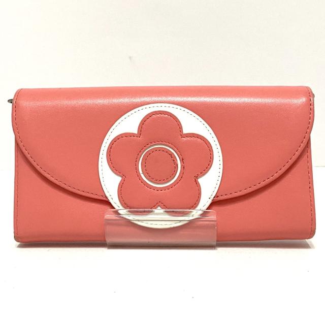 ぽっきりsale対象 マリークワント Mary Quant 長財布 レディース ピンク 白 フラワー 花 レザー 高い品質 Iacymperu Org