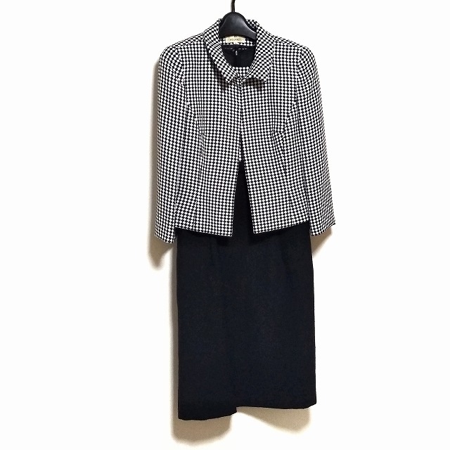新色追加 エムズグレイシー M S Gracy ワンピーススーツ サイズ9ar S レディース 黒 白 リボン 市松柄 大決算売り尽くし Www Songtainews Net