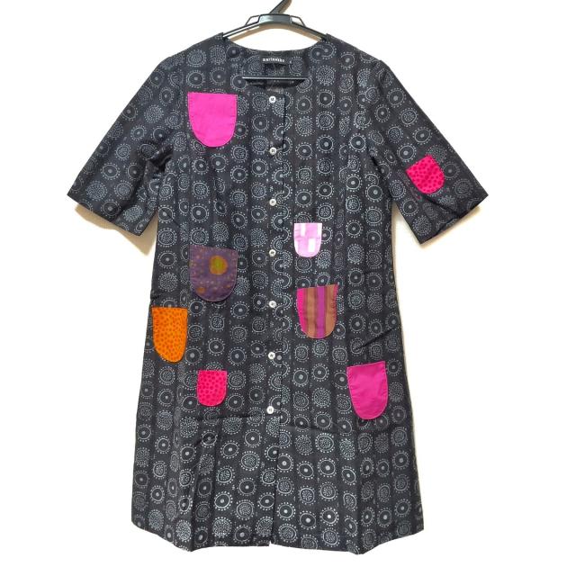 アウトレット人気 マリメッコ Marimekko ワンピース サイズ34 S レディース 美品 黒 グレー マルチ 半袖 ロング シャツワンピ 販売の専門店 Octaitsolutions Net