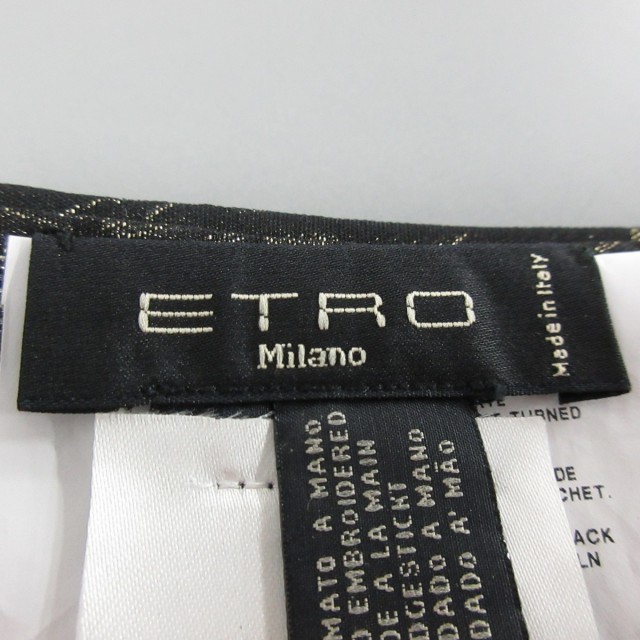 エトロ ETRO ストール(ショール) レディース - 白×黒×マルチ 花柄 シルク×レーヨン×ポリエステル【中古】20211218の通販は